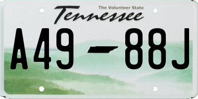 TN license plate A4988J