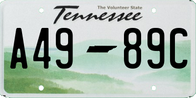 TN license plate A4989C