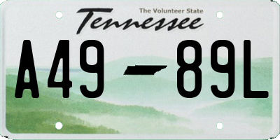 TN license plate A4989L