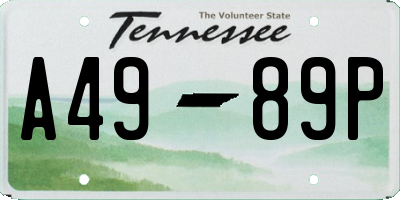 TN license plate A4989P