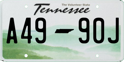 TN license plate A4990J