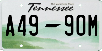 TN license plate A4990M