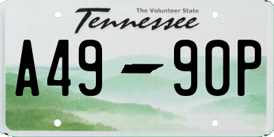 TN license plate A4990P