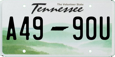 TN license plate A4990U