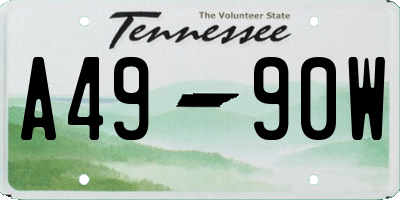 TN license plate A4990W