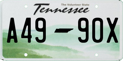 TN license plate A4990X