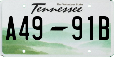 TN license plate A4991B