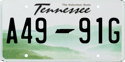TN license plate A4991G