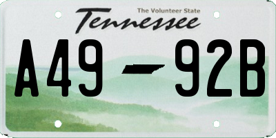 TN license plate A4992B
