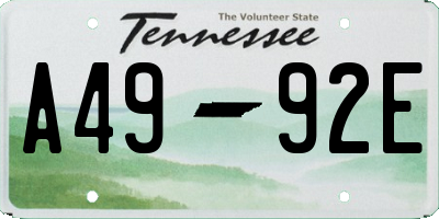 TN license plate A4992E