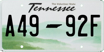 TN license plate A4992F