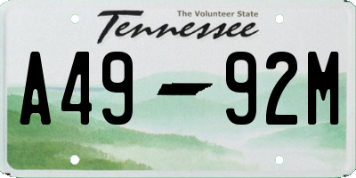 TN license plate A4992M