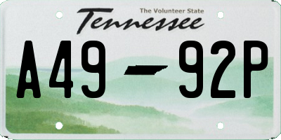 TN license plate A4992P
