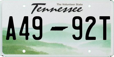 TN license plate A4992T