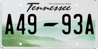 TN license plate A4993A