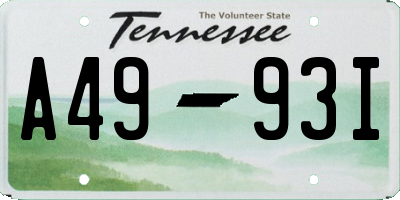 TN license plate A4993I