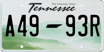 TN license plate A4993R