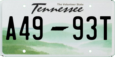 TN license plate A4993T