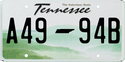 TN license plate A4994B