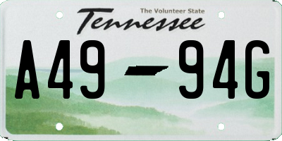 TN license plate A4994G