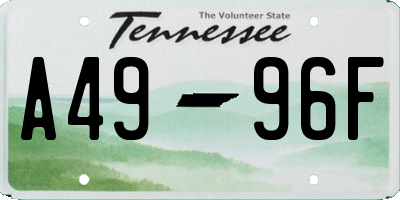 TN license plate A4996F