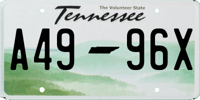 TN license plate A4996X