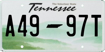 TN license plate A4997T
