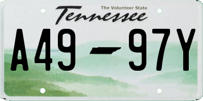 TN license plate A4997Y