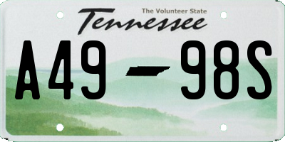 TN license plate A4998S