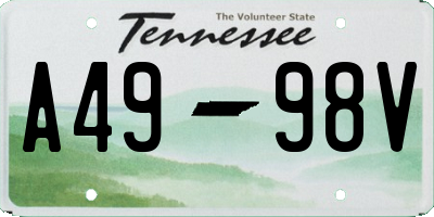 TN license plate A4998V