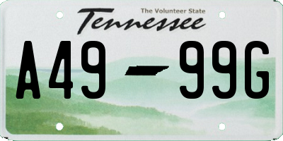 TN license plate A4999G