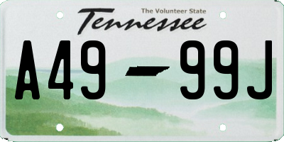 TN license plate A4999J