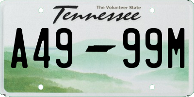 TN license plate A4999M