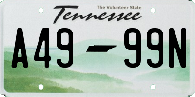 TN license plate A4999N