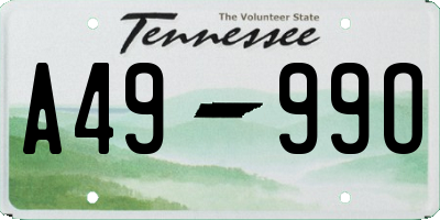 TN license plate A4999O