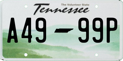 TN license plate A4999P