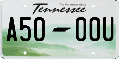 TN license plate A5000U