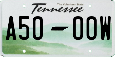 TN license plate A5000W