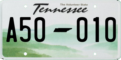 TN license plate A5001O