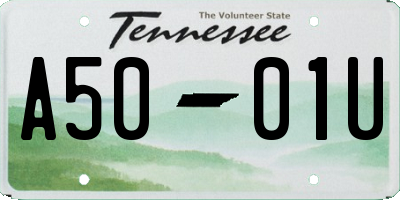 TN license plate A5001U