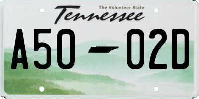 TN license plate A5002D