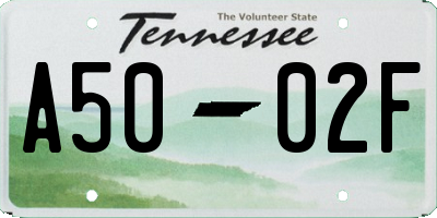 TN license plate A5002F