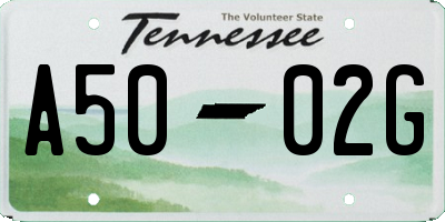 TN license plate A5002G
