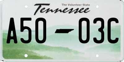 TN license plate A5003C