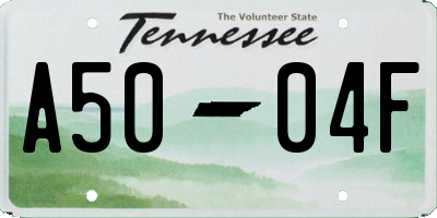 TN license plate A5004F