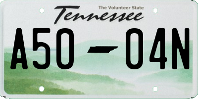 TN license plate A5004N