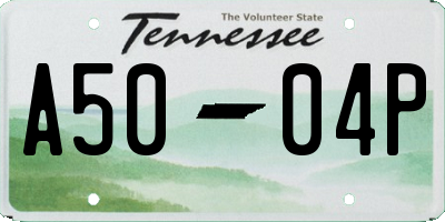 TN license plate A5004P