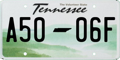 TN license plate A5006F