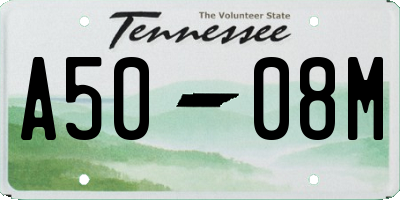 TN license plate A5008M