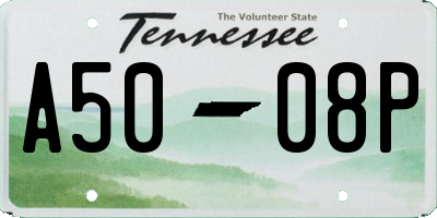TN license plate A5008P